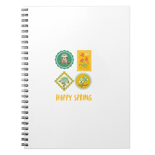 Süße Frühling-Stempel-Faultier Notizblock (Vorderseite)