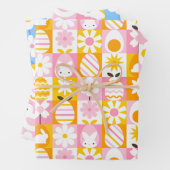 Süße Frühlings-Oster-Patchwork Geschenkpapier Set (Beispiel)