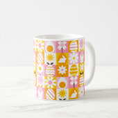 Süße Frühlings-Oster-Patchworkarbeit Kaffeetasse (VorderseiteRechts)