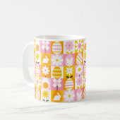 Süße Frühlings-Oster-Patchworkarbeit Kaffeetasse (Vorderseite Links)