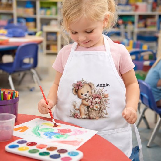 Süße Frühlings-Teddybär-Illustration Kinderschürze