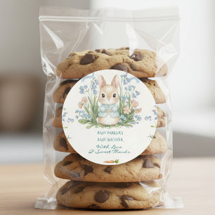 Süße Frühlingsblumen-Baby-Party "Cute Bunny" - Dan Runder Aufkleber