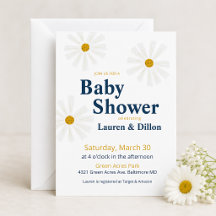 Süße Frühlingsgänseblümchen-Baby-Shower-Einladung
