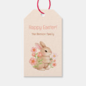 Süße Frühlingshasen & Blumengarten Geschenkanhänger (Vorderseite)
