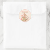 Süße Frühlingshasen & Blumengarten Runder Aufkleber (Tasche)