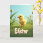 Süße Frühlingsvogel-Osterkarte Karte (Gelbe Blume)