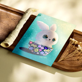 Süße Frühlingswildtiere Wächter: Häschen in Blüte Poster