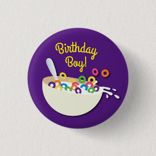 Süße Frühstücksschale Kinder-Schlafparty-Geburtsta Button
