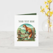 Süße Fuchs-Fans fügen Text hinzu Karte (Gelbe Blume)