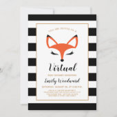 Süße Fuchs-Gesicht Virtuelle Babyparty-Einladung Einladung (Vorderseite)