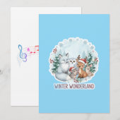 Süße Fuchs Hirsch Eule Waldtiere Frohe Weihnachten (Vorne/Hinten)