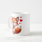 Süße Fuchs-Illustration mit Herzen Kaffeetasse (Vorderseite Links)