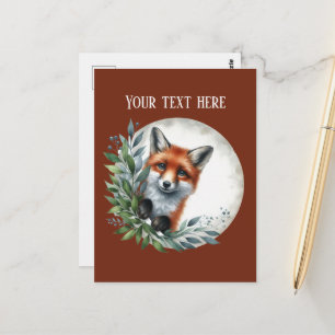 Süße Fuchs-Liebhaber individuell anpassbar Postkarte