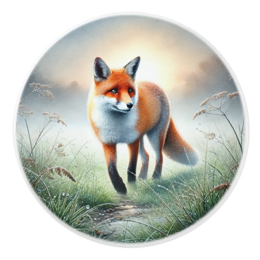 Süße Fuchs-Tierliebhaber Keramikknauf (Vorderseite)