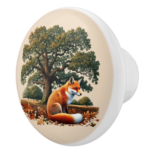 Süße Fuchs-Tierliebhaber Keramikknauf (Rechts)