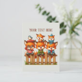 Süße Fuchs Tierliebhaber Postkarte (Stehend Vorderseite)
