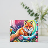 Süße Fuchs Tierliebhaber Postkarte (Stehend Vorderseite)
