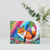 Süße Fuchs Tierliebhaber  Postkarte (Stehend Vorderseite)