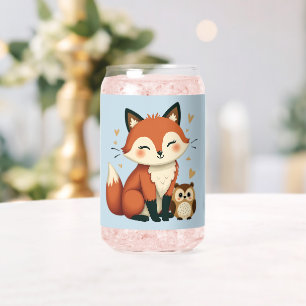 Süße Fuchs- und Eulen-Whimsy-Wald-Illustration Dosenglas