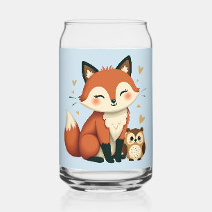 Süße Fuchs- und Eulen-Whimsy-Wald-Illustration Dosenglas