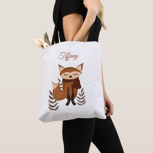 Süße Fuchs-Winter-Illustration Tasche (Von Nahem)