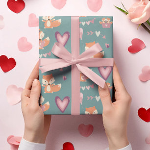 Süße Fuchsfotos zum Valentinstag Geschenkpapier