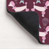 Süße Fünfziger Paris Pudel Mousepad (Ecke)