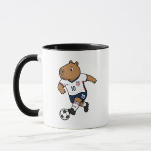 Süße Fußball-Capybara-Tasse Tasse