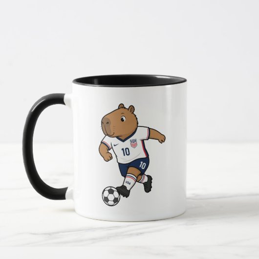 Süße Fußball-Capybara-Tasse Tasse (Links)