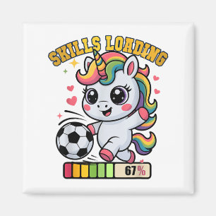 Süße Fußball-Einhorn-Fähigkeiten Laden Gewinnen Pr Magnet