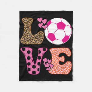 Süße Fußball Liebe Mit Herzen Und Leopardenprint S Fleecedecke