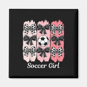 Süße Fußball Mädchen Coquette Schleife Fußball Mäd Magnet