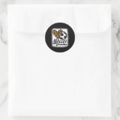 Süße Fußball-Oma Leopard Herz Runder Aufkleber (Tasche)