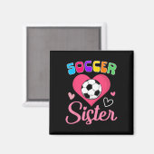 Süße Fußball-Schwester Herz Magnet (Vorderseite/Rückseite)