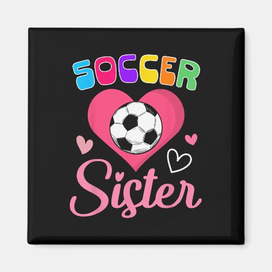 Süße Fußball-Schwester Herz Magnet (Vorne)