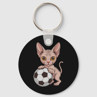 Süße Fußball Sphynx nur Mädchen das Katzen liebt B Schlüsselanhänger