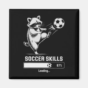 Süße Fußball-Waschbär-Fähigkeiten Laden Ergebnis T Magnet