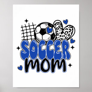 Süße Fußballmutter Leopard Lustiger Fußball Mama M Poster