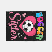 Süße Fußballschwester Herz Fleecedecke (Vorderseite (Horizontal))