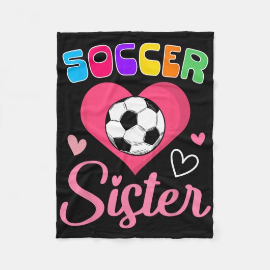 Süße Fußballschwester Herz Fleecedecke (Vorderseite)