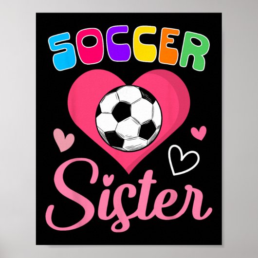 Süße Fußballschwester Herz Poster (Vorne)