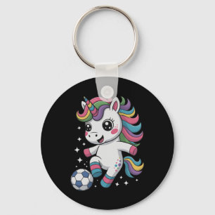 Süße Fußballspielerin, die einfach nur ein Einhorn Schlüsselanhänger