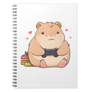 Süße Gamer-Capybara Kawaii Gestaltung Notizblock