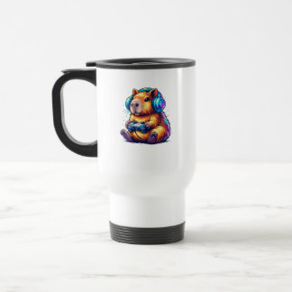 Süße Gaming-Capybara Reisebecher