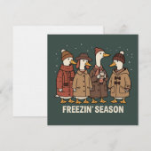 Süße Gans Frostige Jahreszeit Winter Gemütlicher H Einladung (Vorne/Hinten)