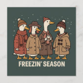 Süße Gans Frostige Jahreszeit Winter Gemütlicher H Einladung (Vorderseite)