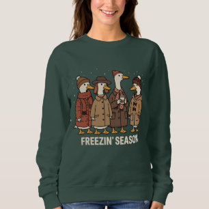 Süße Gans Frostige Jahreszeit Winter Gemütlicher H Sweatshirt