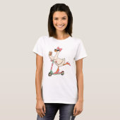 Süße Gans mit Kaffee-Roller-Grafikdesign T-Shirt (Vorne ganz)
