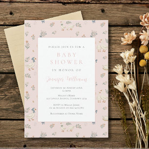 Süße Gans Rosa Baby Shower Einladung
