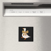 Süße Gans Tante Leopard Schleife Lustiger Tierlieb Magnet (In Situ (Geschirrspüler))